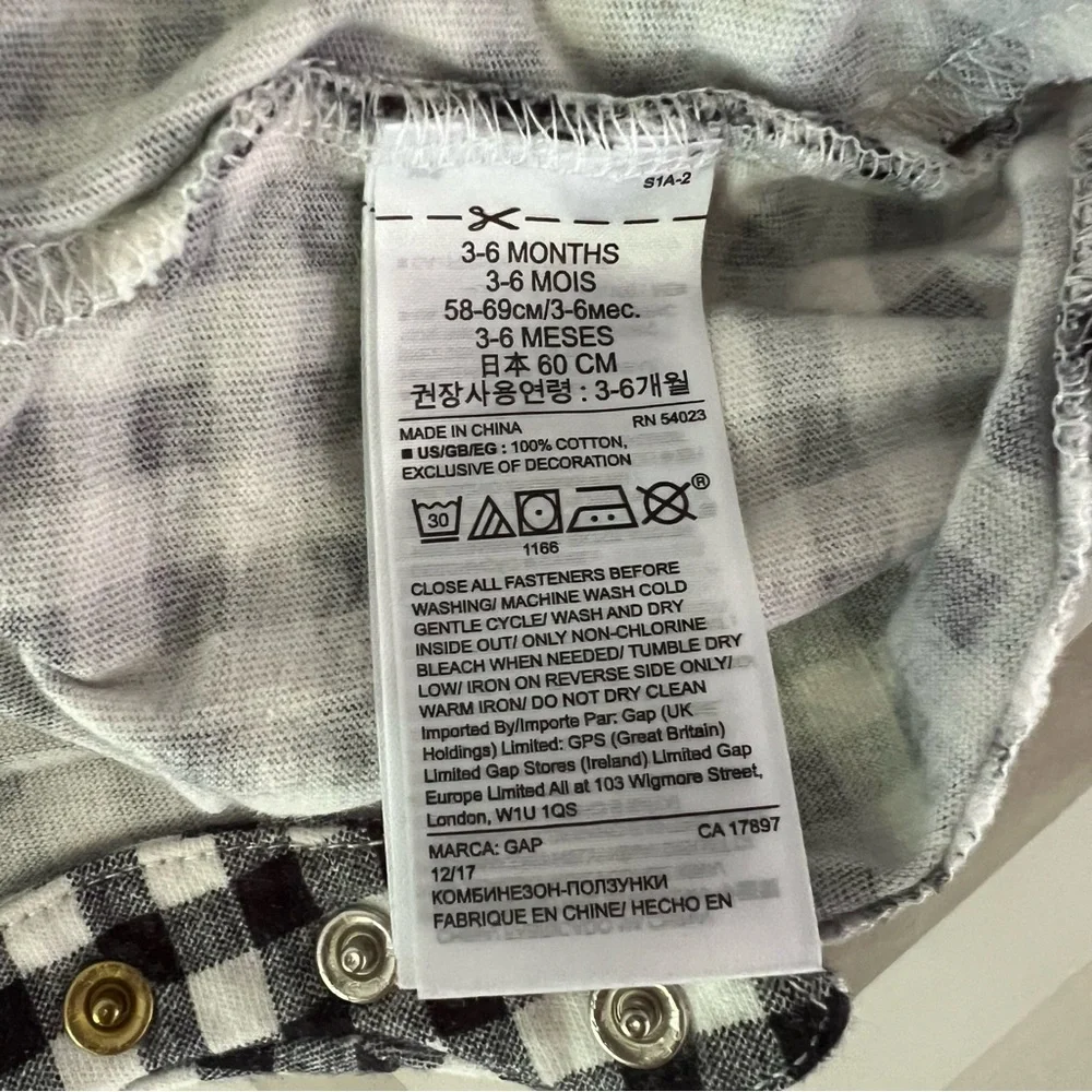GAP Baby Hello World Onesie with Gingham Shorts, 3-6mo